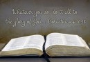 Bible Memory: 1 Corinthians 10:31